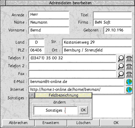 Adressen bearbeiten